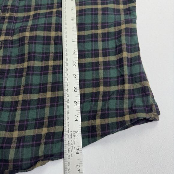 Apt.9 Slim Fit Soft Touch Plaid Flannel Button Down Shirt Men's Size XL Green - Picture 4 of 6